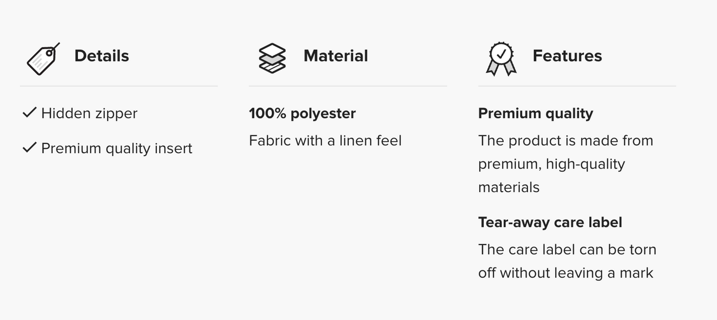 Premium Pillow Specifications