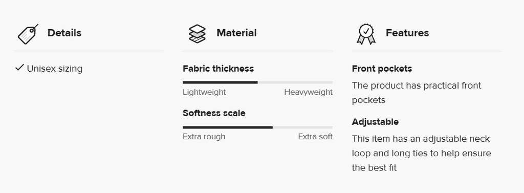 Apron Specifications