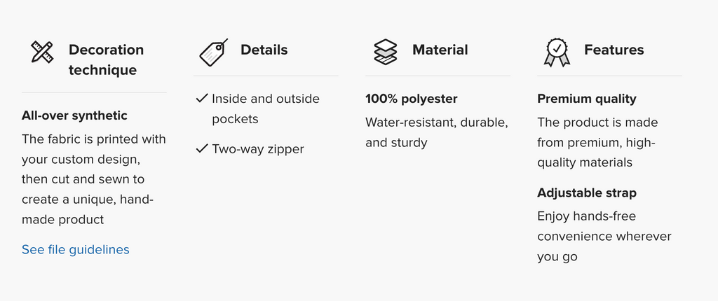 Crossbody Bag  Specifications