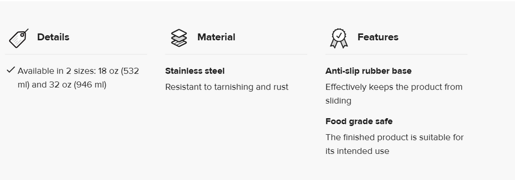 Pet bowl specifications