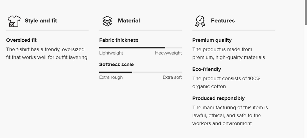 Organic Oversized High Neck T-shirt Specs