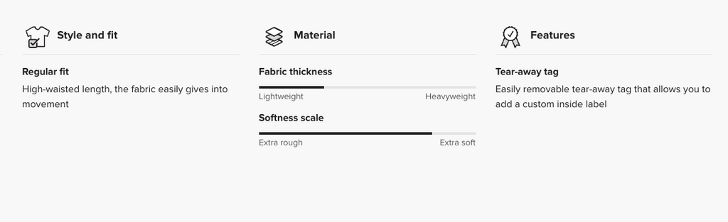 Women's High Waisted T-shirt specifications