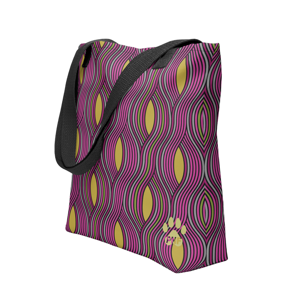 Retro print tote bag with PNF logo 