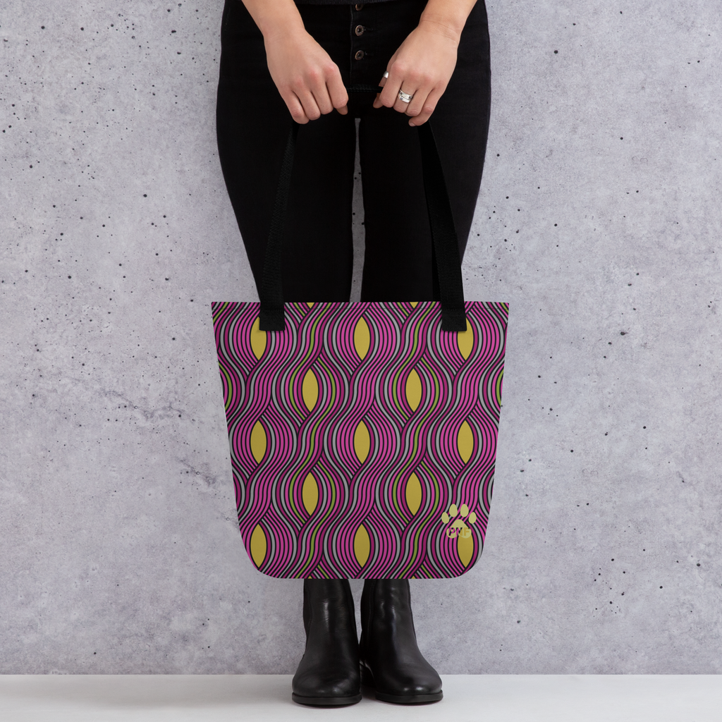 Retro print tote bag with PNF logo 