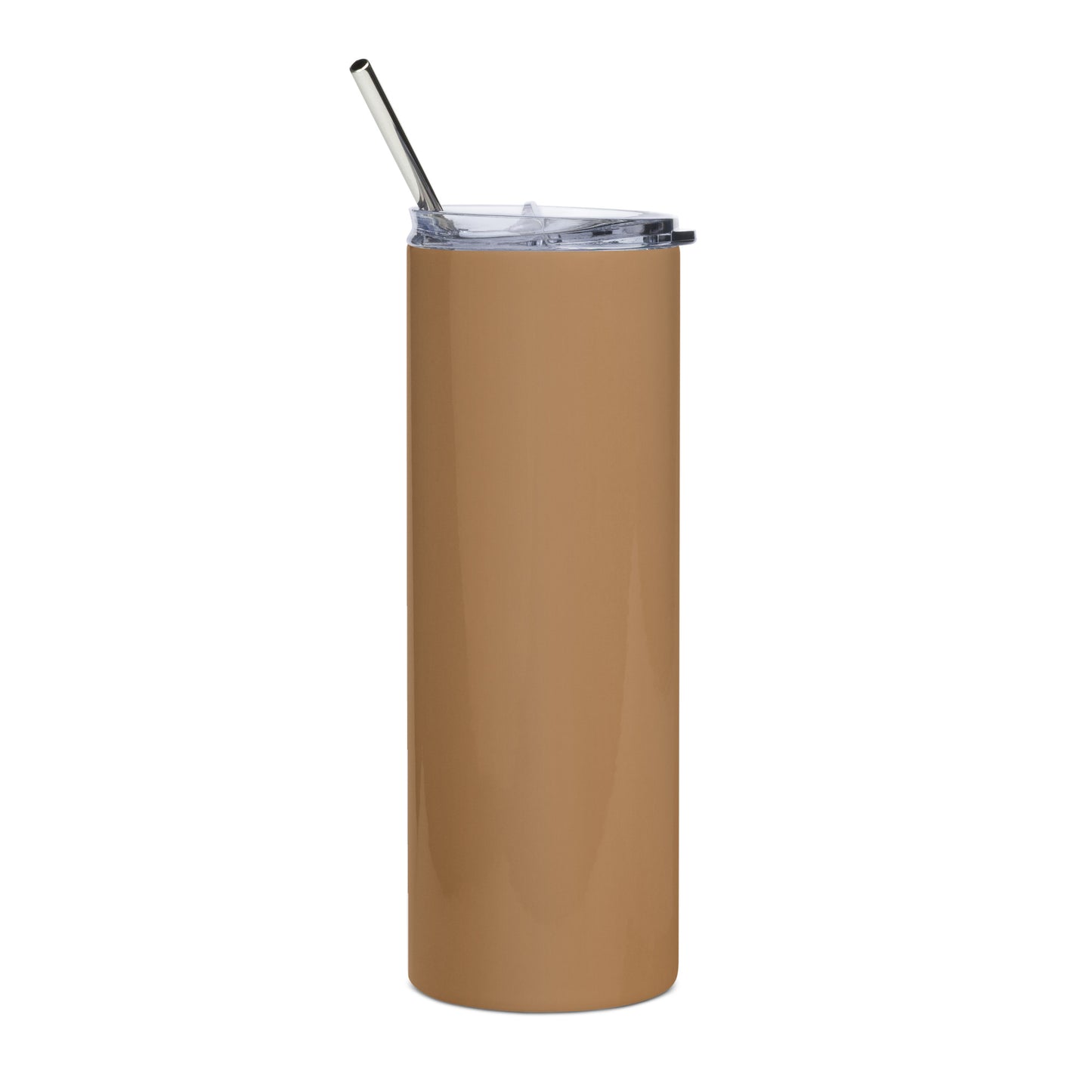 Caramel stainless steel tumbler with black paw print