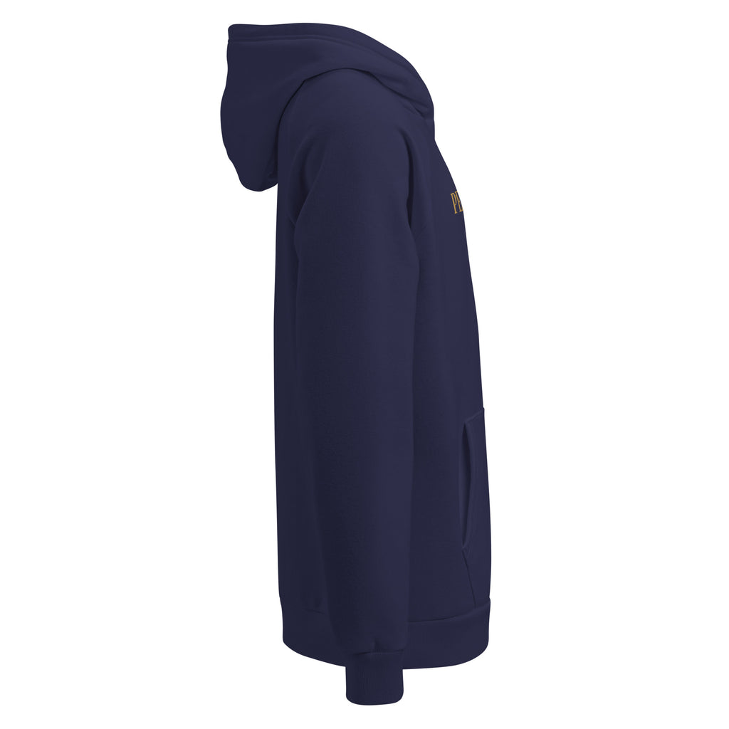 Side view – Right profile of Under Armour Pets N’ Faith Hoodie without sleeve logo visible