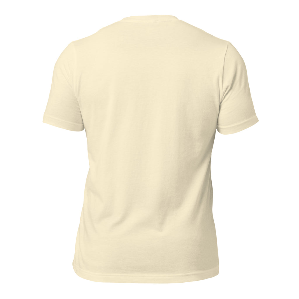 Natural color Pets N Faith unisex cat t-shirt with Job 12:7 text and layered cat silhouette design